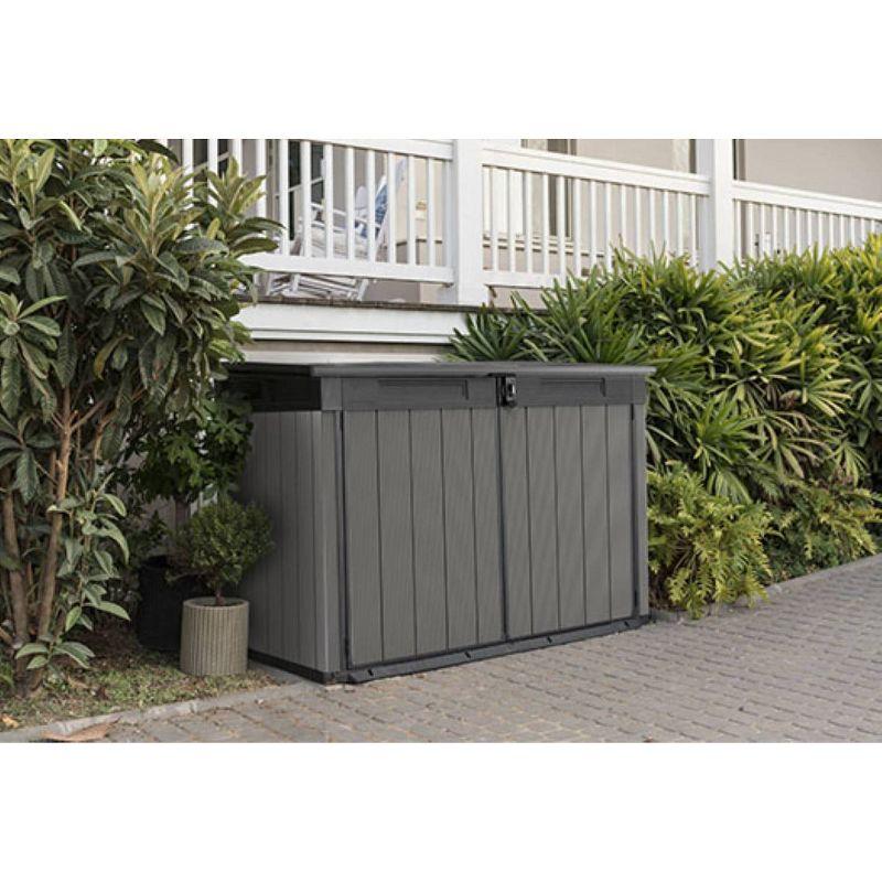 Keter Premier Jumbo 6.2x4.3 ft. Horizontal Durable Resin Outdoor Storage Shed With Floor and Double Doors for Garden Patio Furniture and Tools