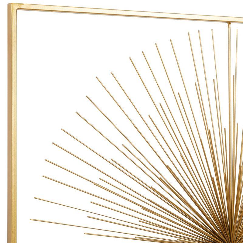 Metal Starburst Handmade Large 3D Wall Decor with Gold Frame Gold - CosmoLiving by Cosmopolitan