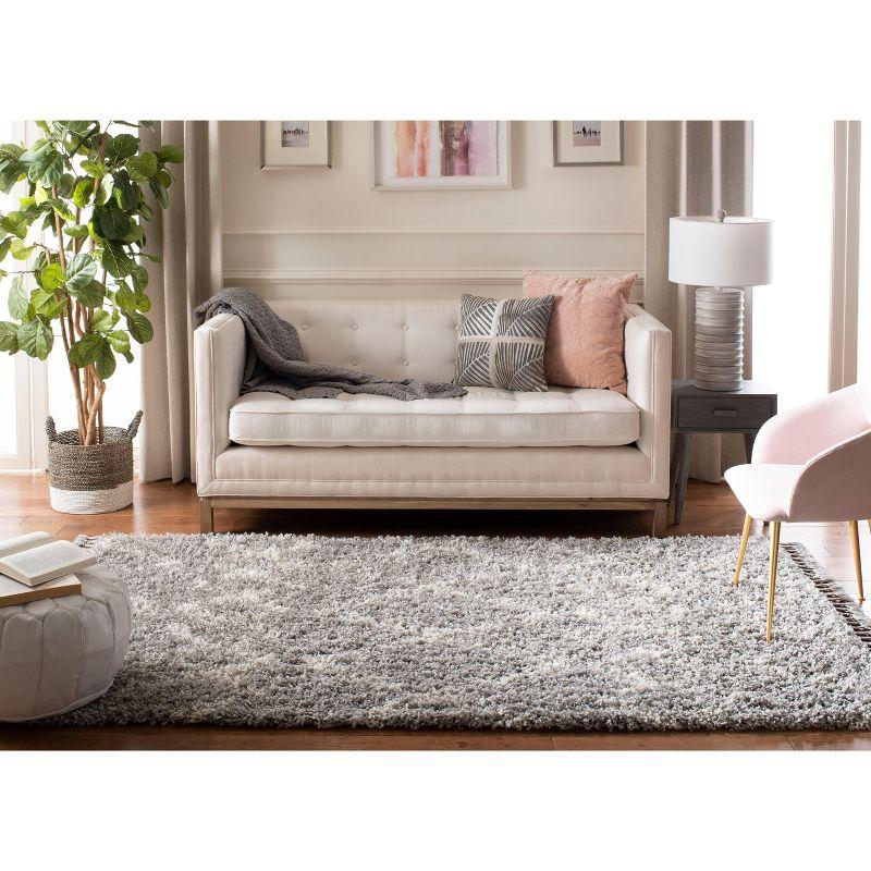 Pro Lux Shag PLX434 Power Loomed Indoor Area Rug - 5'x8' - Grey/Cream - Safavieh