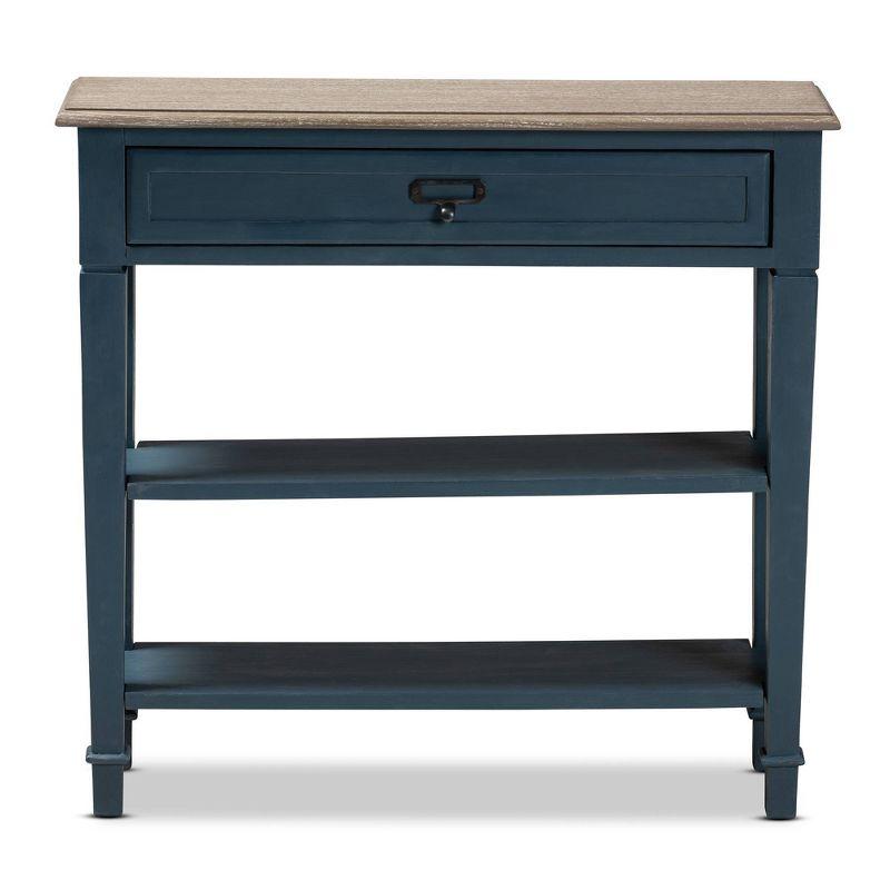 Baxton Studio Dauphine Spruce Finished Wood Accent Console Table Blue: Modern Entryway Furniture, Narrow Design