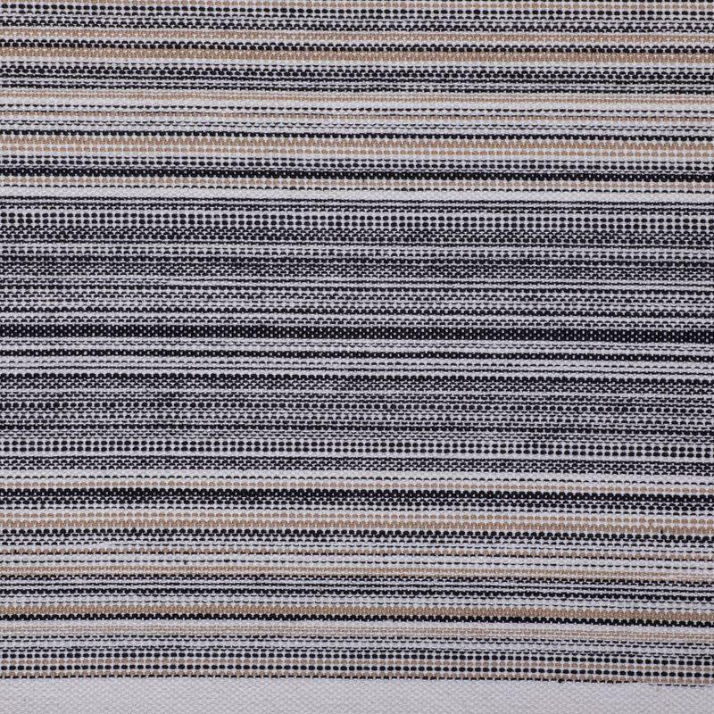 Design Imports  Black Striped Fringe Ribbed Table Runner 14X72