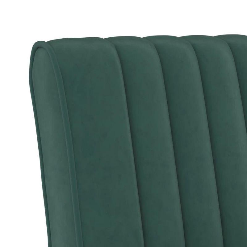 vidaXL Upholstered Slipper Chair - Dark Green Velvet, Comfortable and Stable Modern Lounge Chair