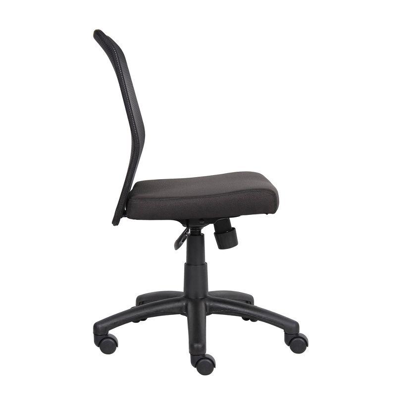 Boss Office Products Budget Mesh Task Chair Black : Swivel Computer Chair with Adjustable Height & Nylon Legs