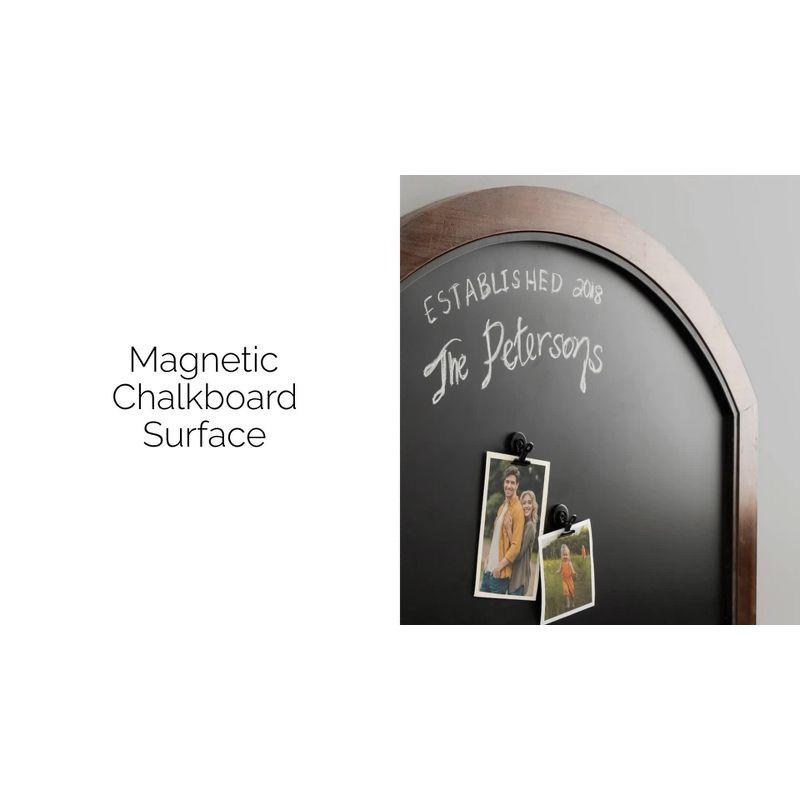 Kate and Laurel Haldron Framed Magnetic Chalkboard, 36x24, Walnut Brown