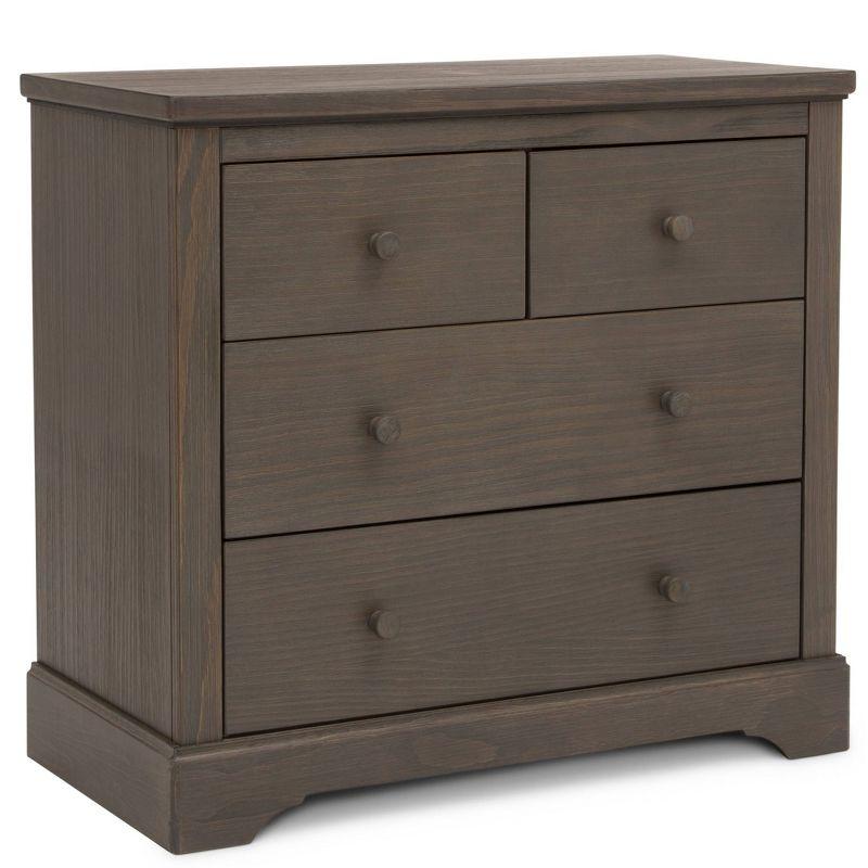 Simmons Kids' Paloma 4 Drawer Dresser with Changing Top and Interlocking Drawers - Rustic Gray