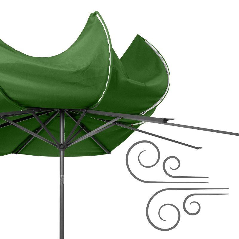 10' Green UV and Wind Resistant Tilting Patio Umbrella with Base