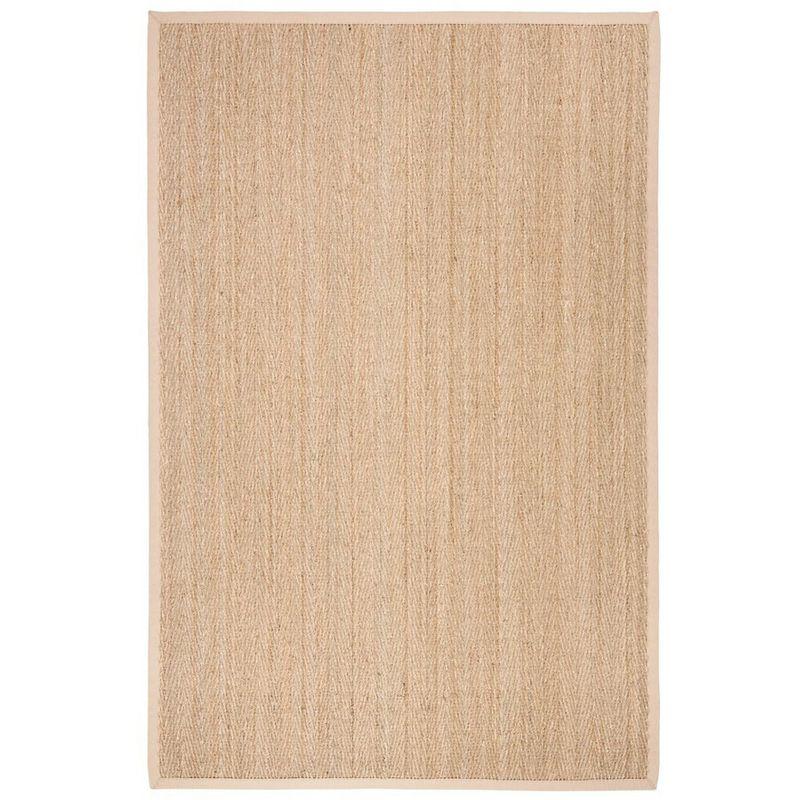 Natural Beige Seagrass Herringbone 5' x 8' Area Rug