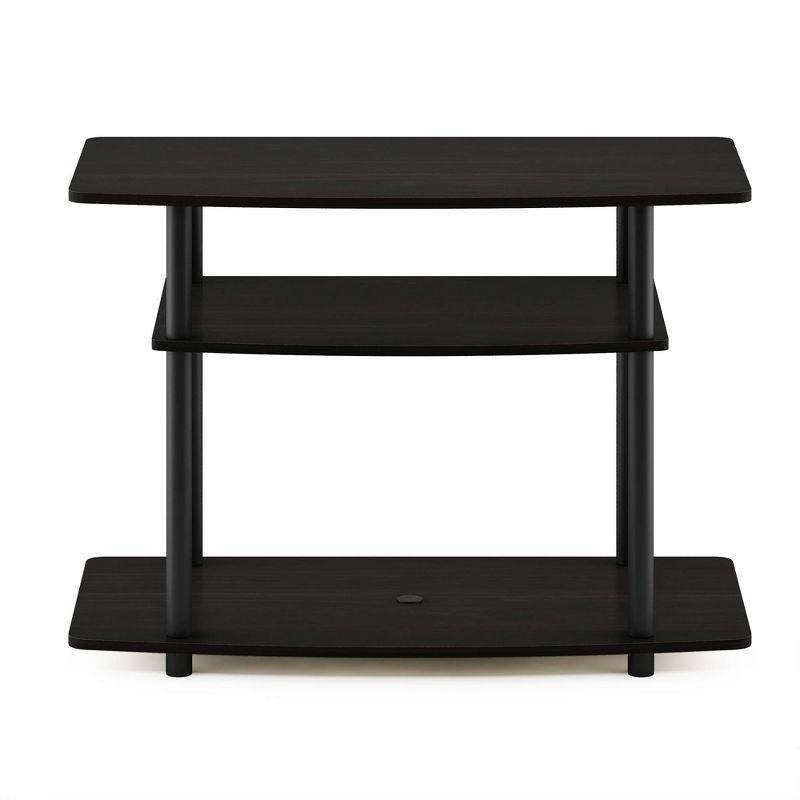 Espresso Black PVC Composite 3-Tier TV Stand with Mount