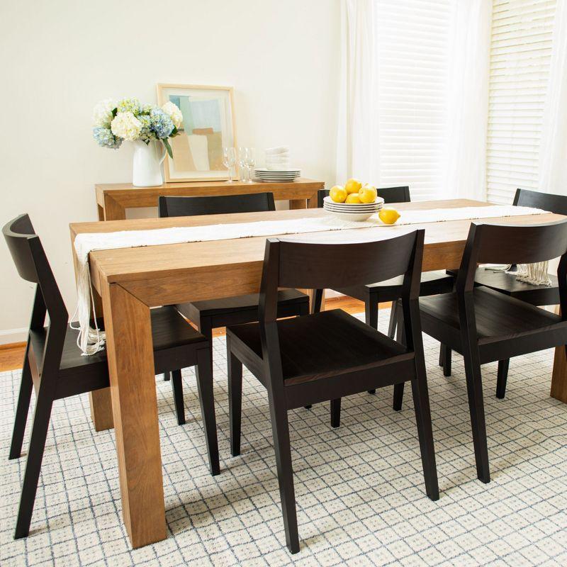 Plank+Beam 72" Modern Solid Wood Dining Table Set + 6 Chairs