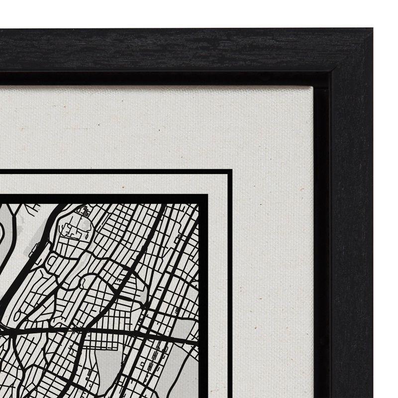 23" x 33" Sylvie New York City Modern Framed Canvas by Jake Goossen Black - Kate & Laurel All Things Decor