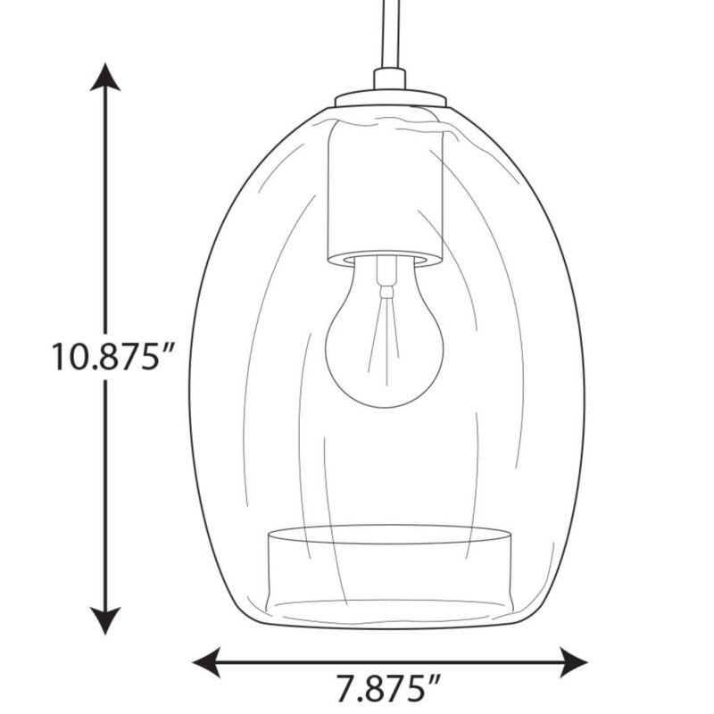 Progress Lighting Caisson 1-Light Mini-Pendant, Brushed Nickel, Clear Glass Shade