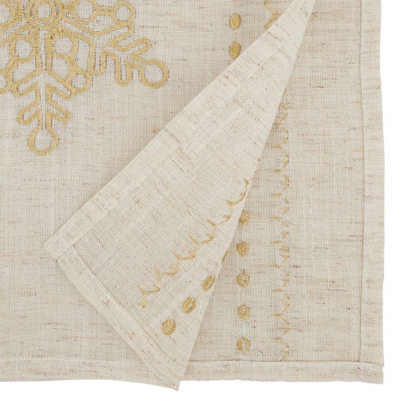 Saro Lifestyle Elegant Snowflake Embroidered Table Runner