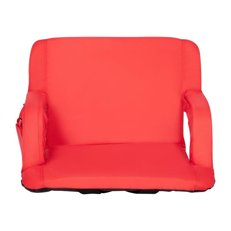 Extra Wide Red Reclining Stadium Chair with Backpack Straps