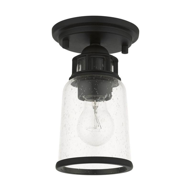 Livex Lighting Lawrenceville 1 - Light Flush Mount in  Black