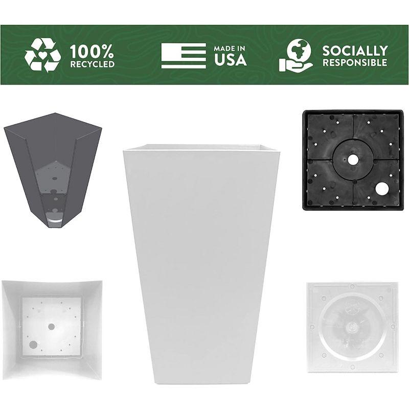 Bloem Finley Modern 20-in Recycled Plastic Indoor/Outdoor Square Vertical Planter