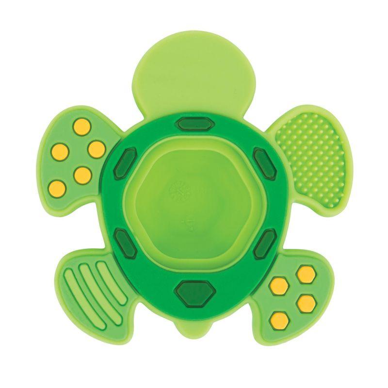Nuby Teethe N' Pop Sensory Play Silicone Teether for Babies - Turtle Design