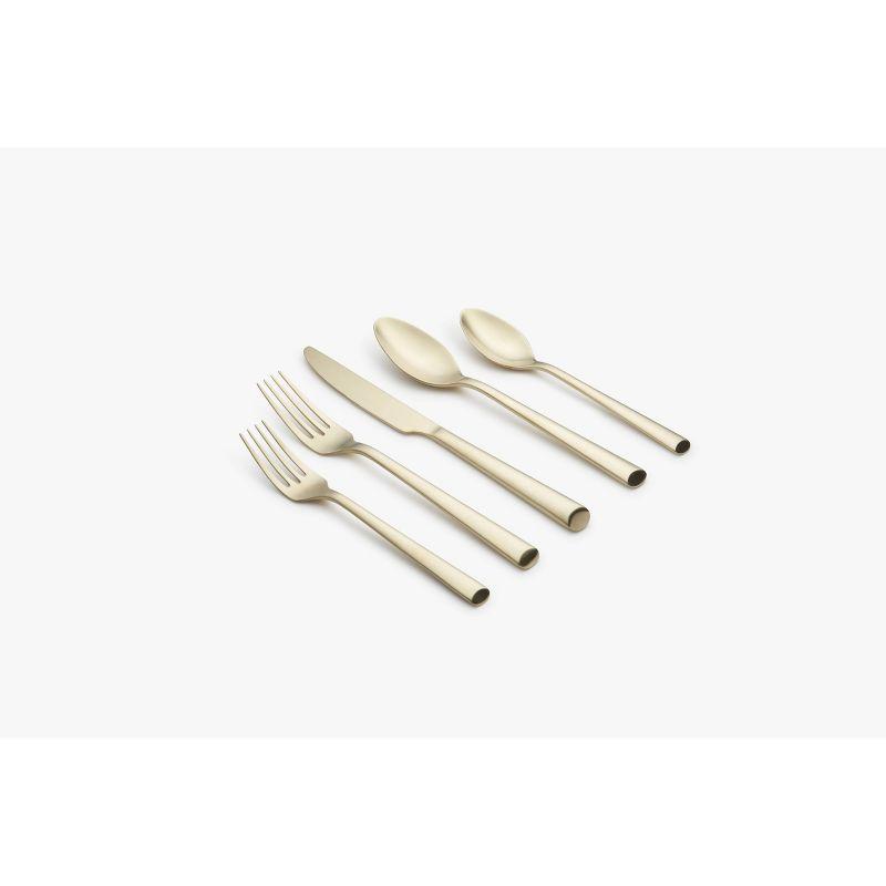 Gilda Champagne Satin Gold 20-Piece Stainless Steel Flatware Set