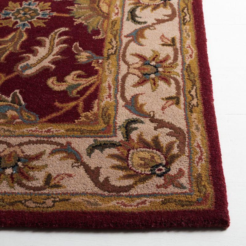 Elegant Heritage Hand-Tufted Wool Square Rug in Red/Ivory