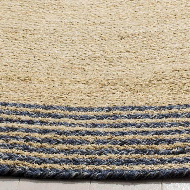 Cape Cod CAP204 Hand Woven Area Rug - Ivory/Blue - 4' Round - Safavieh.