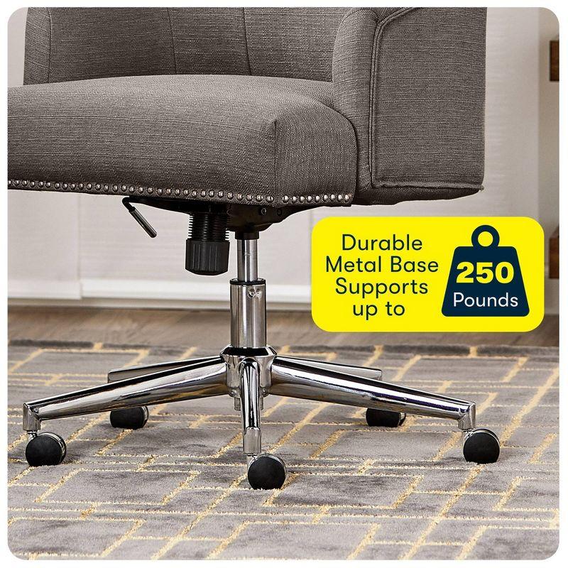 Style Leighton Home Office Chair Medium Gray - Serta: Swivel, Adjustable, Wheeled