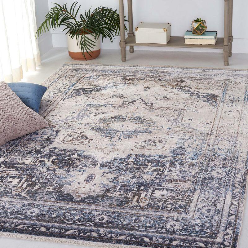 Vintage Persian VTP438 Power Loomed Indoor Area Rug - Ivory/Blue - 5'x7'6" - Safavieh