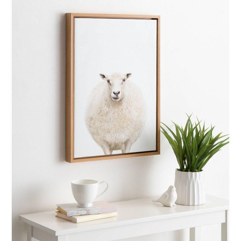 18" x 24" Sylvie Round Sheep Portrait Framed Canvas by Amy Peterson - Kate & Laurel All Things Decor