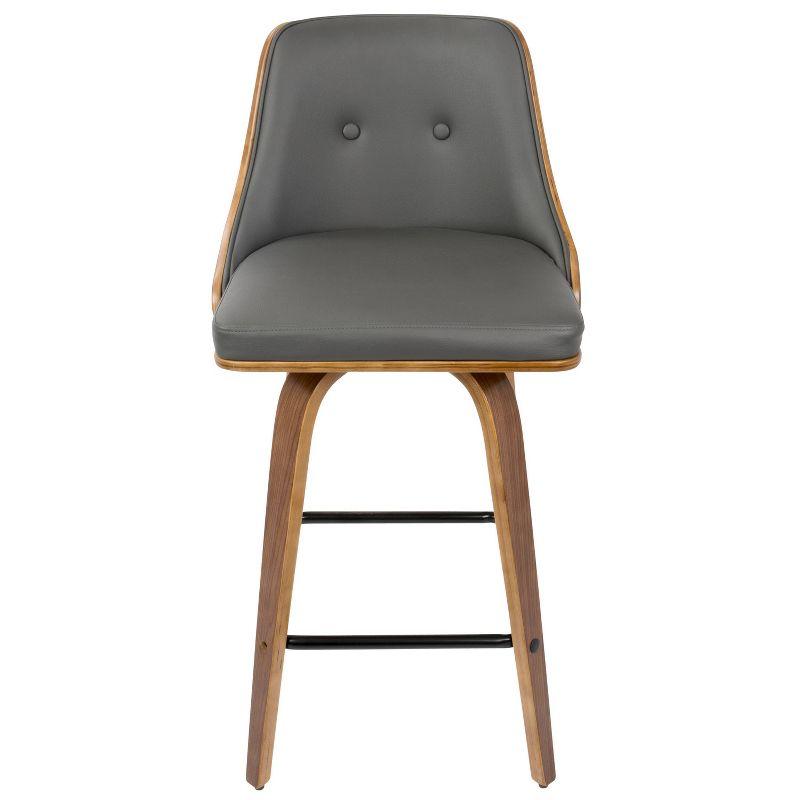 Set of 2 Gianna Upholstered Counter Height Barstools Gray/Walnut - Lumisource