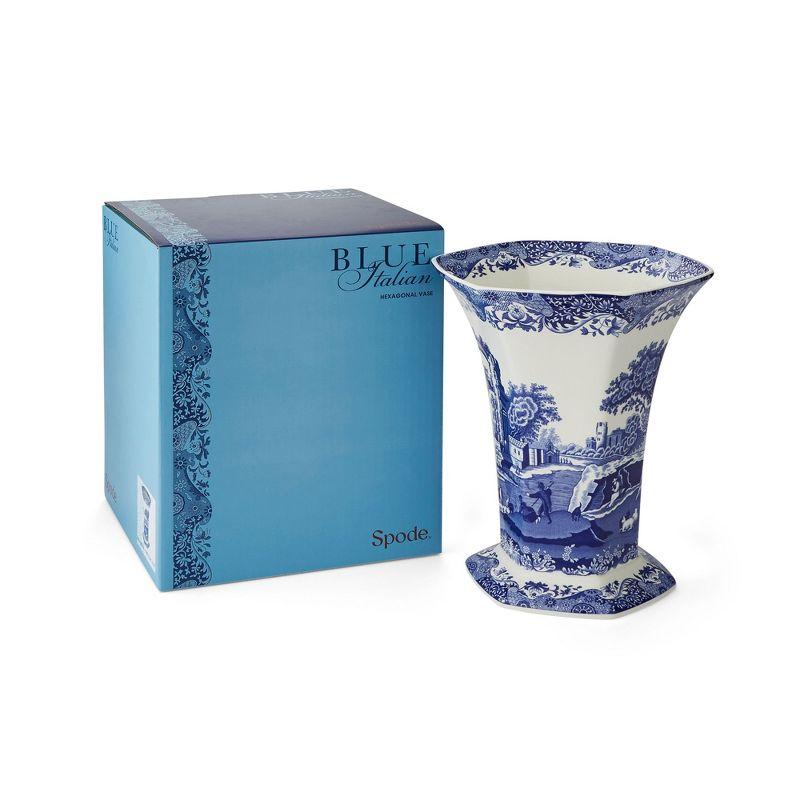 Spode Spode Blue Italian Hexagonal Vase 10.5"
