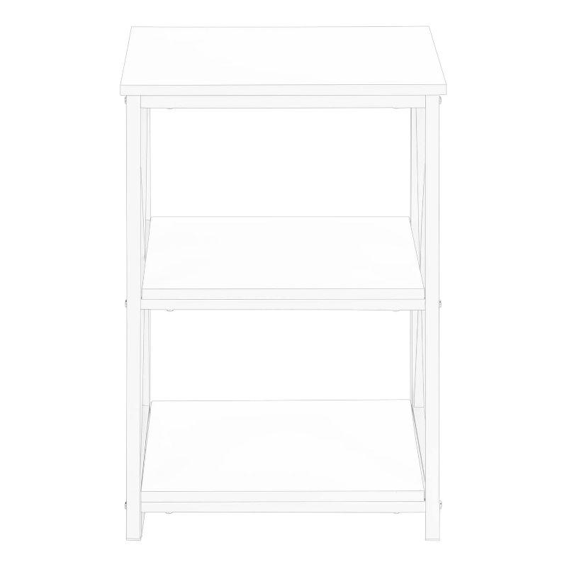Accent Table Side End Nightstand Lamp Living Room Bedroom White Laminate White Metal Contemporary Modern