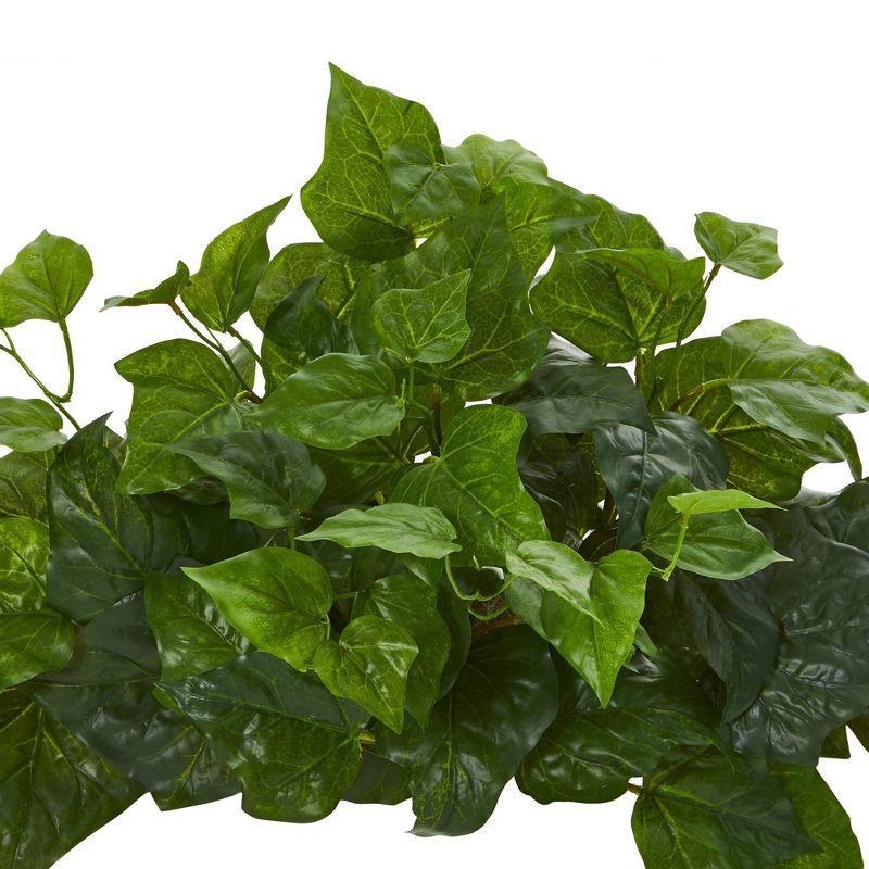 Nearly Natural 12" x 24" Artificial London Ivy Ledge Plant in Basket: Indoor Faux Foliage, Polyester & Plastic, Tabletop Display