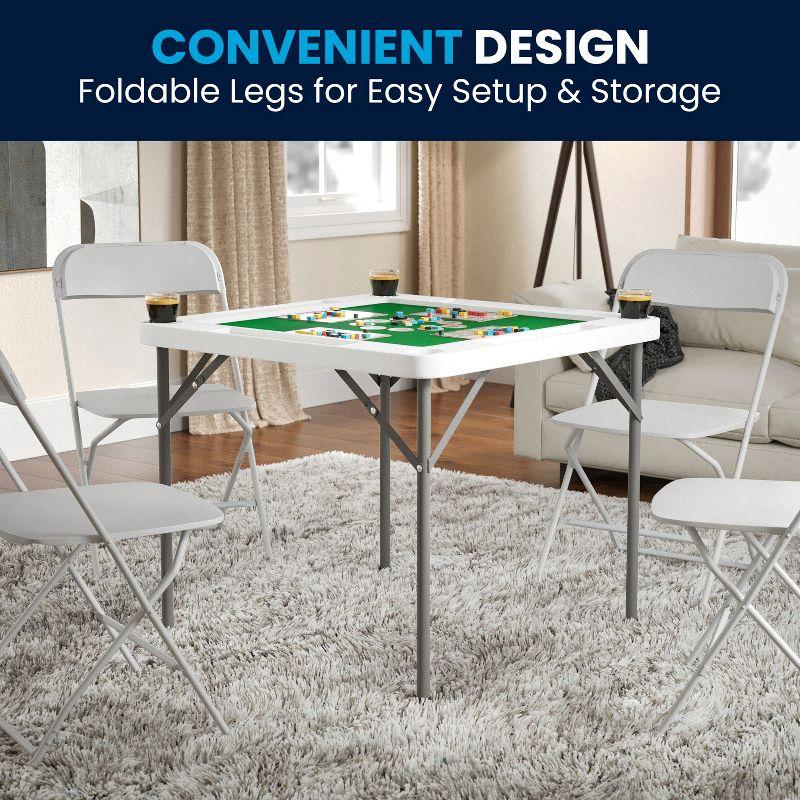 Noah 34.5" Square 4-Player Folding Card Game Table with Felt and Cupholders by Flash Furniture