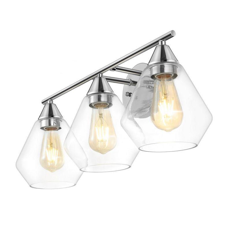 Amani 3 Light 23.75" Wall Sconce - SCN4134 - Chrome/Clear - Safavieh