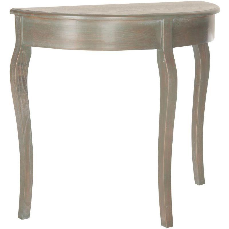 Ash Grey Elm Wood Demilune Console Table