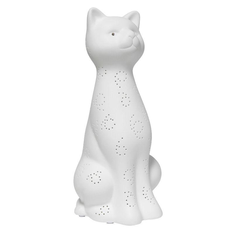 White Porcelain Kitty Cat Shaped Night Light