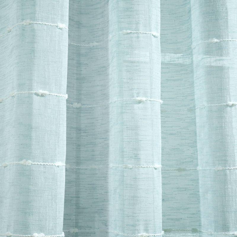 Farmhouse Textured Polyester Sheer Curtain Pair (Set of 2)