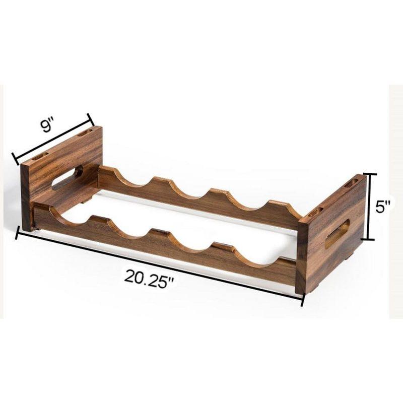 Acacia Wood Stackable 4 Bottle Wine Rack