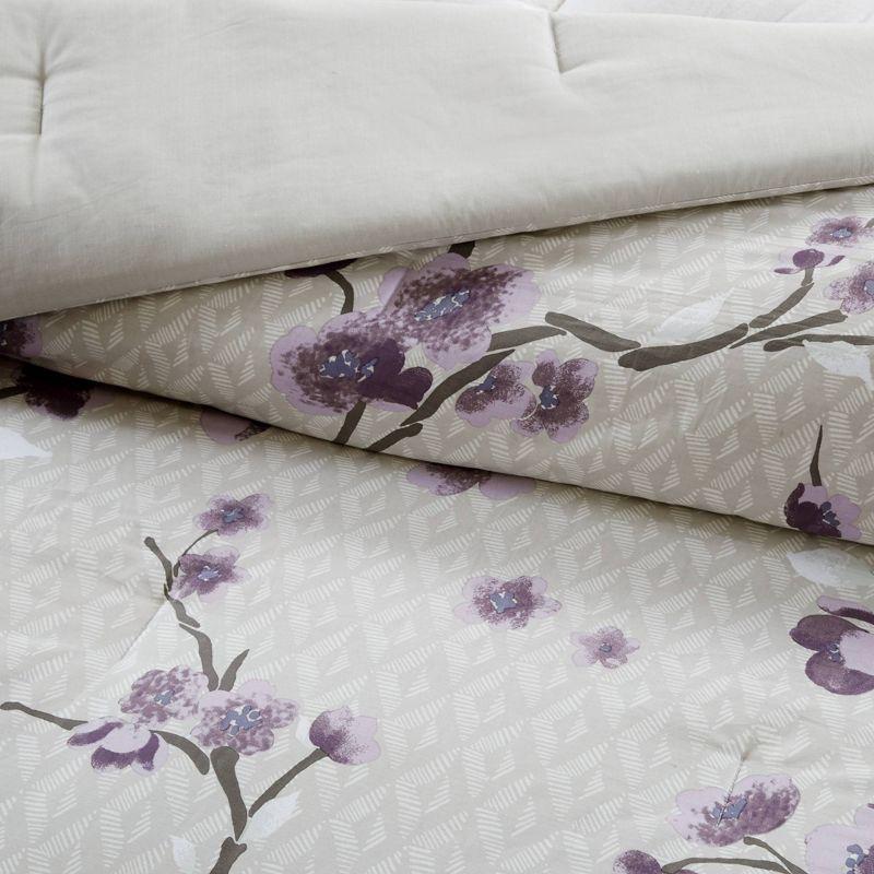 King Purple Cotton 8-Piece Embroidered Comforter Set