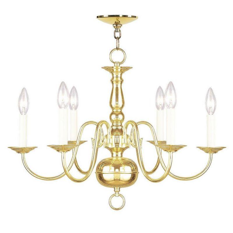 Livex Lighting Williamsburgh 6 - Light Chandelier in  Polished Brass