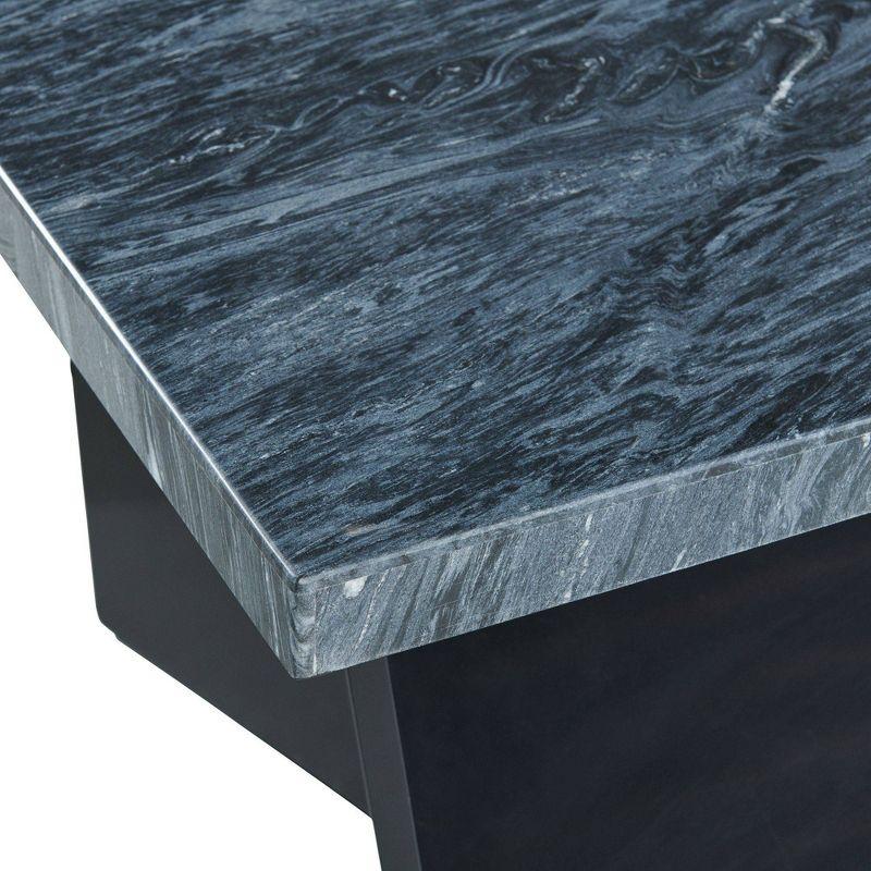 Ebony Rectangular Coffee Table with Dark Marble Top