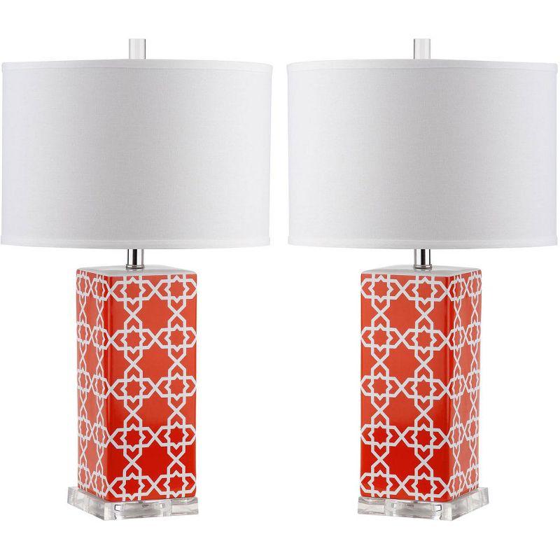 Quatrefoil Table Lamp (Set of 2) - Orange - Safavieh.