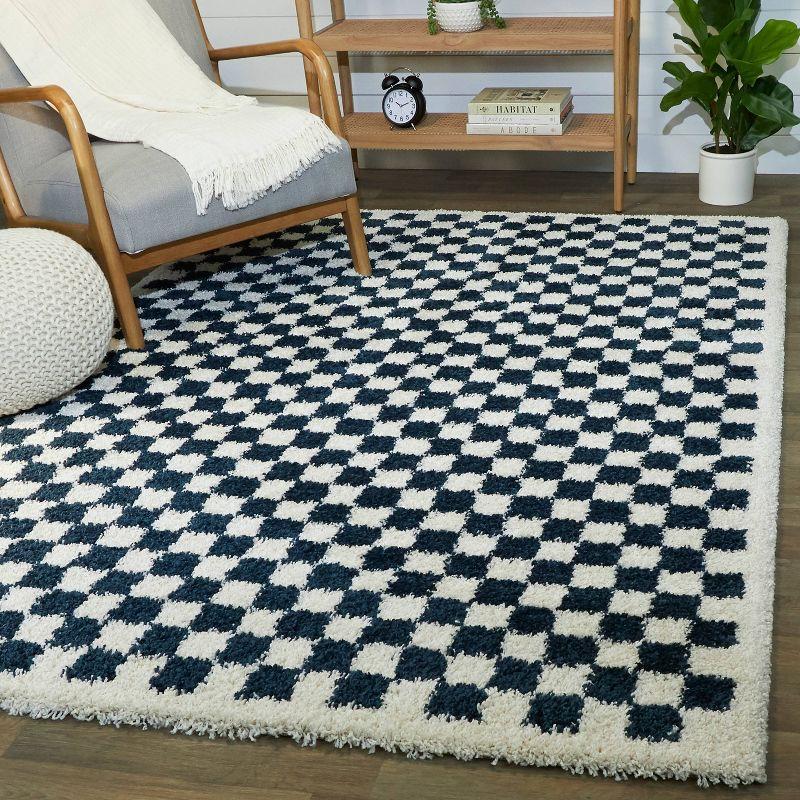 Balta Rugs 5'3"x7' Geometric Plush Shag Area Rug Blue