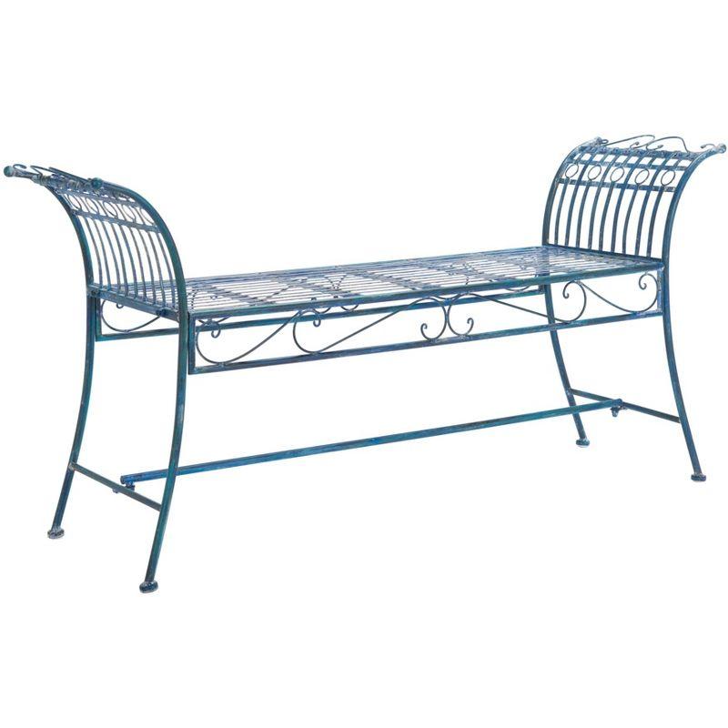 Hadley Bench - Outdoor - PAT5002 - Mossy Blue - Safavieh