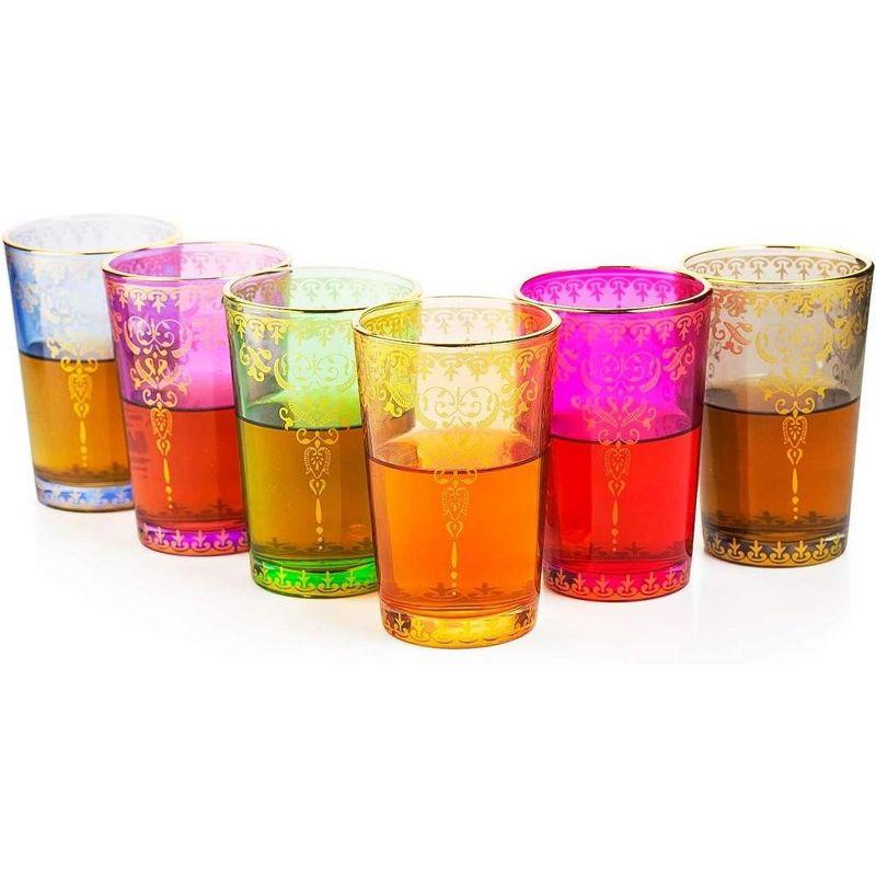 The Wine Savant Moroccan Design Drinking Glasses, Perfect Addition to Home Bar, Unique Style & Decor - 6 pk