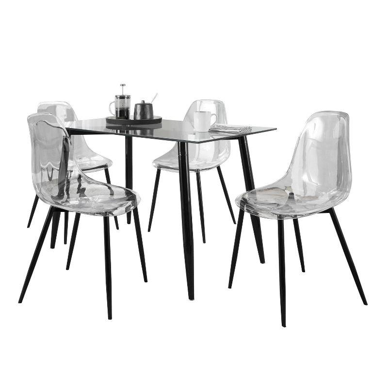 4 - Person Glass Top Four Leg Dining Set
