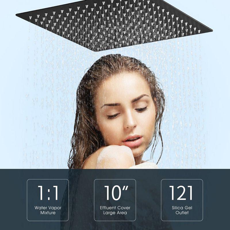 GhomeG GHGHS10B 10 Inch Stainless Steel Shower Head, Square
