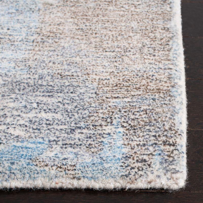 Heirloom Grey-Blue 6' Square Wool & Viscose Tufted Rug