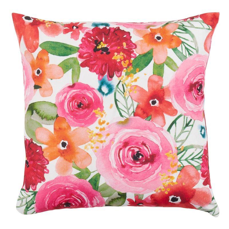 Floral Reversible Throw Pillow