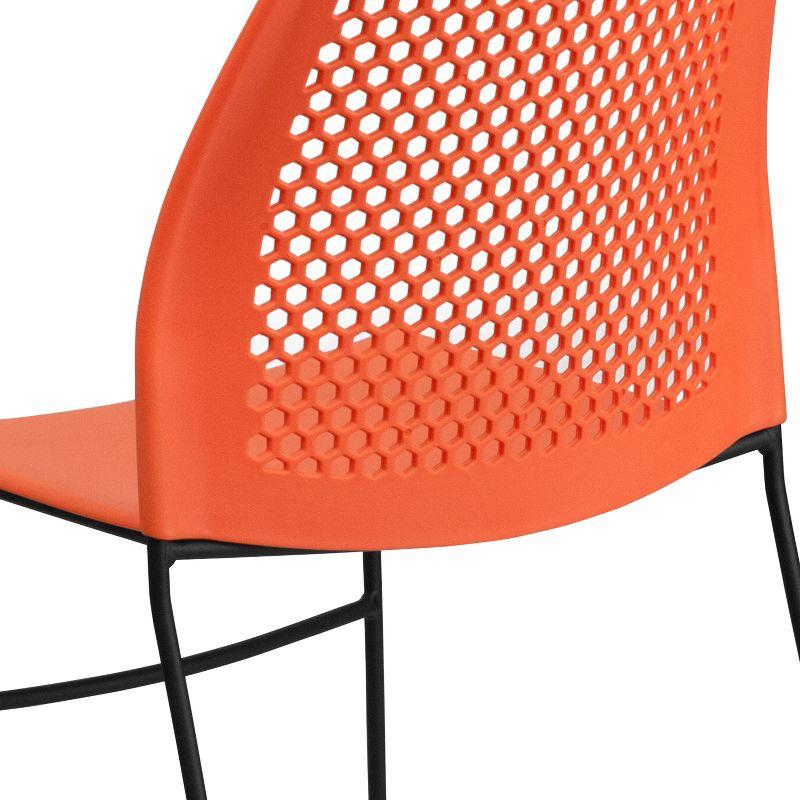 Hercules Series 661 lb Orange Plastic Air-Vent Stack Chair