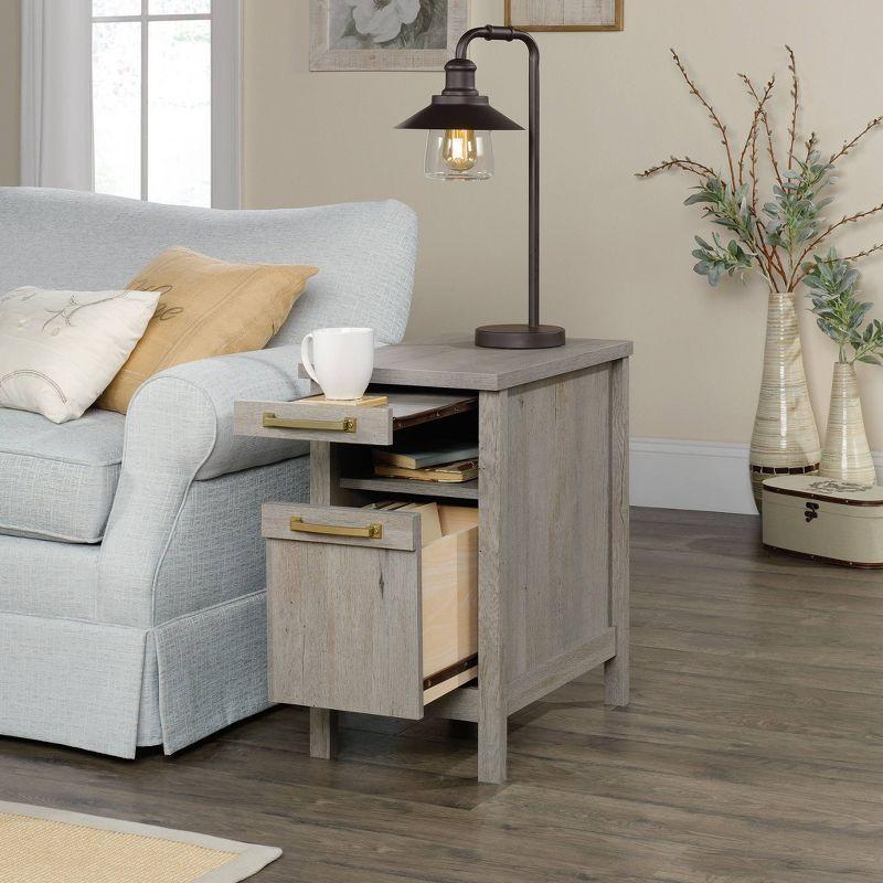 Mystic Oak Vintage-Inspired Side Table with Storage