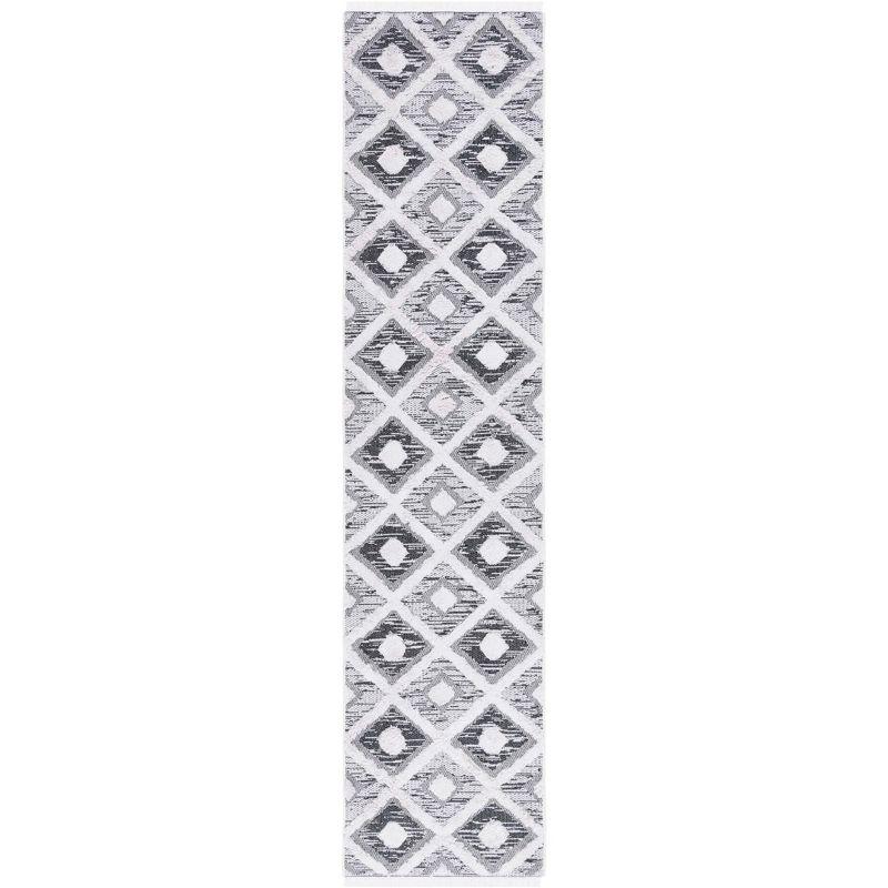 Augustine AGT730 Machine Made Indoor Runner - Black/Ivory - 2'x9' - Safavieh